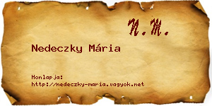 Nedeczky Mária névjegykártya