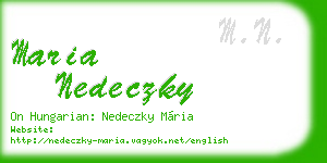 maria nedeczky business card
